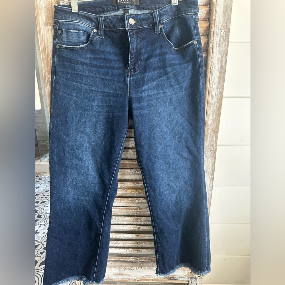 Liverpool Eco cropped jeans in dark wash
